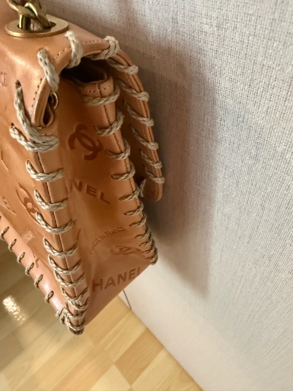 CHANEL Tan Leather Signature Whipstitch Shoulder Bag - Picture 6 of 10